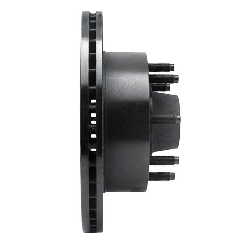 Ford E-350 Econoline Brake Rotor (1) - Front Right - R1 Concepts - Drilled & Slotted - Black - `95-`04